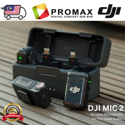 DJI MIC 2 (2TX + 1RX + Charging Case) & DJI MIC 2 (1TX + 1RX) Wireless Microphone for Pro-Level Audio