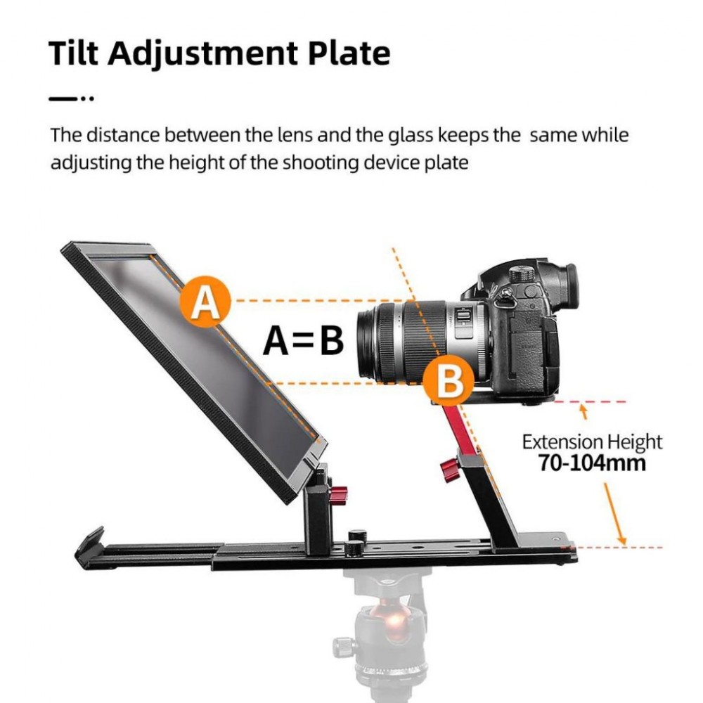 Desview Besview T12S Foldable Portable Teleprompter with Remote Control / High Display Glass Desview Besview T12S Foldable Portable Teleprompter with Remote Control / High Display Glass
