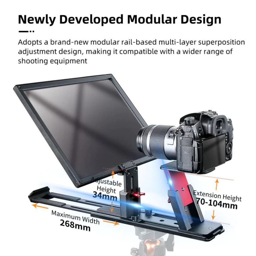 Desview Besview T12S Foldable Portable Teleprompter with Remote Control / High Display Glass Desview Besview T12S Foldable Portable Teleprompter with Remote Control / High Display Glass