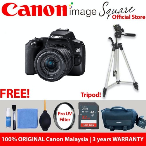 CANON EOS 200D MKII WITH EF-S 18-55mm f4-5.6 IS STM ORIGINAL CANON MALAYSIA
