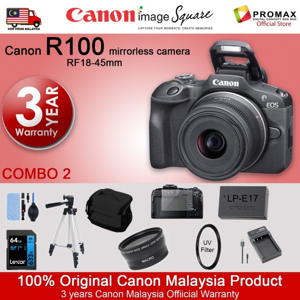 Canon EOS R100 Mirrorless Digital Camera Body with RF-S 18-45mm IS STM LENS MALAYSIA 3 YEARS WARRANTY Canon EOS R100 Mirrorless Digital Camera Body with RF-S 18-45mm IS STM LENS MALAYSIA 3 YEARS WARRANTY
