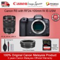 Canon EOS R5 Full-Frame Mirrorless Digital Camera WITH CANON LP-E6nh and RF 24-105mm F5L IS USM LENS 100% Original Malaysia Canon EOS R5 Full-Frame Mirrorless Digital Camera WITH CANON LP-E6nh and RF 24-105mm F5L IS USM LENS 100% Original Malaysia