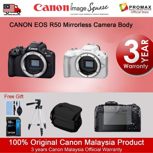 Canon EOS R50 Mirrorless Camera Body (CANON MALAYSIA 3 YEARS WARRANTY)