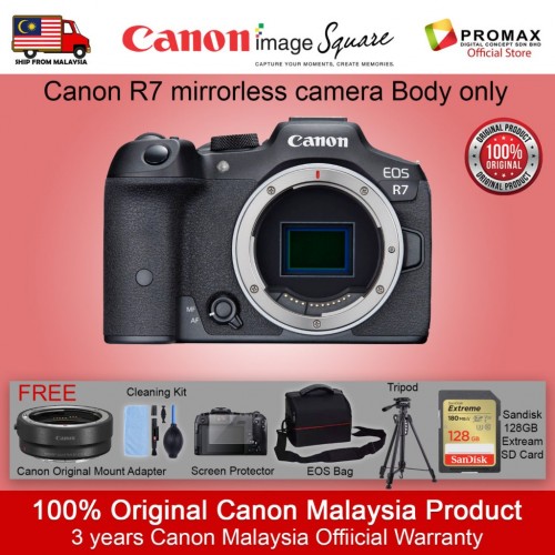 CANON EOS R7 BODY with FREE Canon Mount Adapter and Memory Card / Mirrorless Camera 