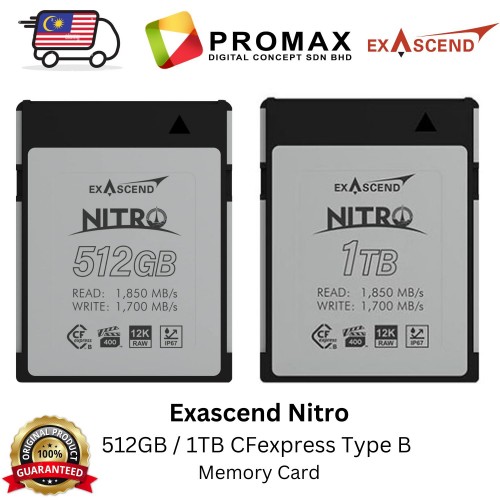 Exascend Nitro 512GB / 1TB CFexpress Type B Memory Card SD