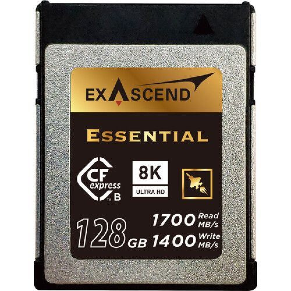 EXASCEND ESSENTIAL 128GB/256GB /512GB CFexpress MEMORY CARD TYPE-B (READ 1800MB/S WRITE 1400/1700MB/S) EXASCEND ESSENTIAL 128GB/256GB /512GB CFexpress MEMORY CARD TYPE-B (READ 1800MB/S WRITE 1400/1700MB/S)