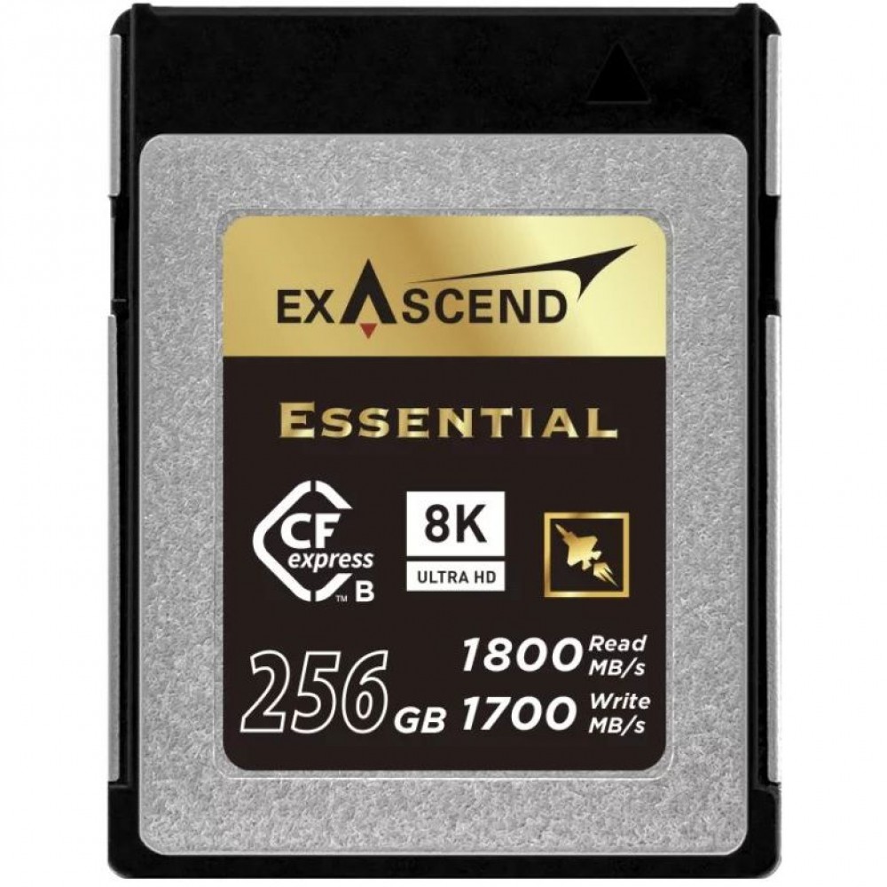 EXASCEND ESSENTIAL 128GB/256GB /512GB CFexpress MEMORY CARD TYPE-B (READ 1800MB/S WRITE 1400/1700MB/S) EXASCEND ESSENTIAL 128GB/256GB /512GB CFexpress MEMORY CARD TYPE-B (READ 1800MB/S WRITE 1400/1700MB/S)