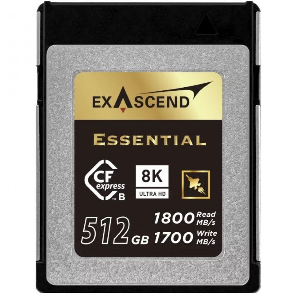 EXASCEND ESSENTIAL 128GB/256GB /512GB CFexpress MEMORY CARD TYPE-B (READ 1800MB/S WRITE 1400/1700MB/S) EXASCEND ESSENTIAL 128GB/256GB /512GB CFexpress MEMORY CARD TYPE-B (READ 1800MB/S WRITE 1400/1700MB/S)