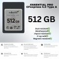 Exascend ESSENTIAL PRO Gen 4 CFexpress 4.0 Type A Cards 1TB / 512GB / 256GB Exascend ESSENTIAL PRO Gen 4 CFexpress 4.0 Type A Cards 1TB / 512GB / 256GB