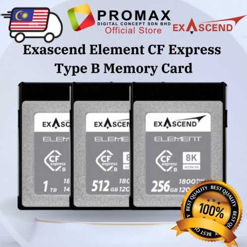 Exascend Element CFExpress Type B Memory Card 256GB 512GB 1TB