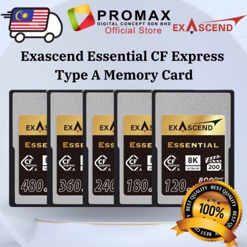 Exascend 120GB 180GB 240GB 360GB 480GB Essential CFExpress Type A Memory Card SD