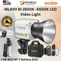 Godox ML60II Bi 70W Bi-Color Portable LED Video Light with AK-B01 NP-F Battery Grid Godox ML60II Bi 70W Bi-Color Portable LED Video Light with AK-B01 NP-F Battery Grid
