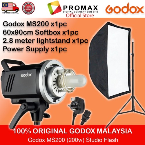 Godox MS-200 Monolight Studio Flash Single Kit Dual Kit