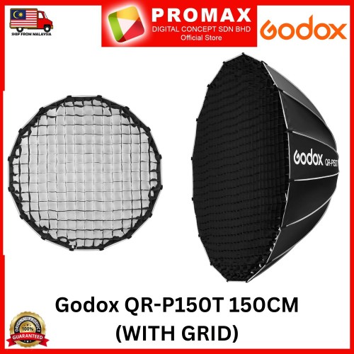 Godox QR-P150T 150CM Quickly Release Parabolic Softbox Bowens Mount With Grid
