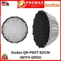 Godox QR-P60T 60CM Quickly Release Parabolic Softbox Bowens Mount With Grid Godox QR-P60T 60CM Quickly Release Parabolic Softbox Bowens Mount With Grid