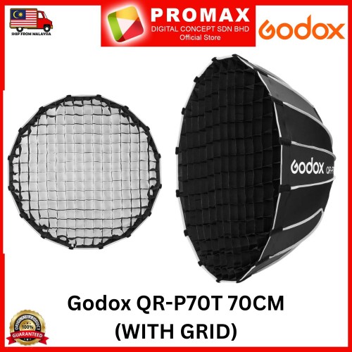  Godox QR-P70T 70CM Quickly Release Parabolic Softbox Bowens Mount With Grid
