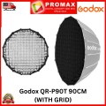 Godox QR-P90T 90CM Quickly Release Parabolic Softbox Bowens Mount With Grid Godox QR-P90T 90CM Quickly Release Parabolic Softbox Bowens Mount With Grid