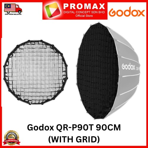 Godox QR-P90T 90CM Quickly Release Parabolic Softbox Bowens Mount With Grid