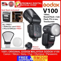 Godox V100P TTL Li-ion Round Head Camera Flash 100ws Sub Flash for Pentax