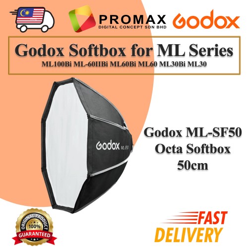 Godox Softbox ML-SF50 Modifier Diffusion Dome Octa for ML100Bi ML-60IIBi ML60Bi ML60 ML30Bi ML30