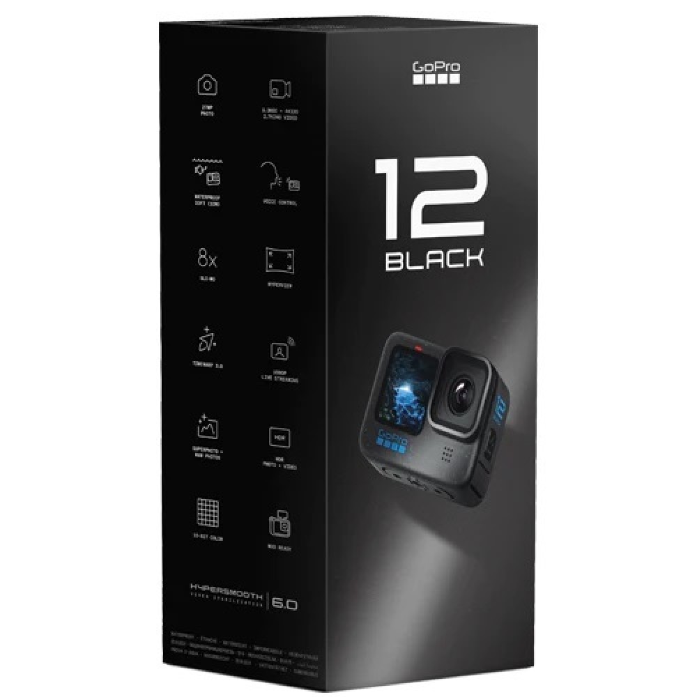 GoPro Hero 12 Black + SD Card Adventure Travel Sport 27MP 5K60 Hypersmooth 5.0 / 6.0 Action Camera GoPro Hero 12 Black + SD Card Adventure Travel Sport 27MP 5K60 Hypersmooth 5.0 / 6.0 Action Camera