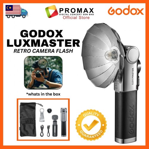 Godox LuxMaster Retro Tiltable Camera Flash Head with Wireless Sync and Efficient Touch Screen