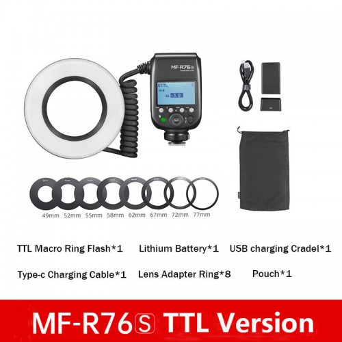 Godox MF-R76S MF-R76C TTL Macro LED Ring Light for Sony and Canon