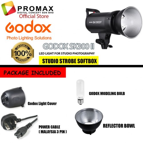 Godox SK300II Professional 300Ws Studio Flash Strobe Light Built-in 2.4G Wireless X System GN65 5600K