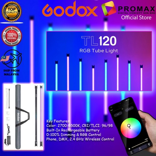 Godox TL120 RGB Tube Light 100% Original GODOX Malaysia