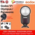 Godox V1 Flash Speedlight Round TTL Li-ion Batt HSS for Canon, Nikon, Sony, Fuji and Olympus Panasonic Godox V1 Flash Speedlight Round TTL Li-ion Batt HSS for Canon, Nikon, Sony, Fuji and Olympus Panasonic