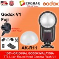 Godox V1 Flash Speedlight Round TTL Li-ion Batt HSS for Canon, Nikon, Sony, Fuji and Olympus Panasonic Godox V1 Flash Speedlight Round TTL Li-ion Batt HSS for Canon, Nikon, Sony, Fuji and Olympus Panasonic