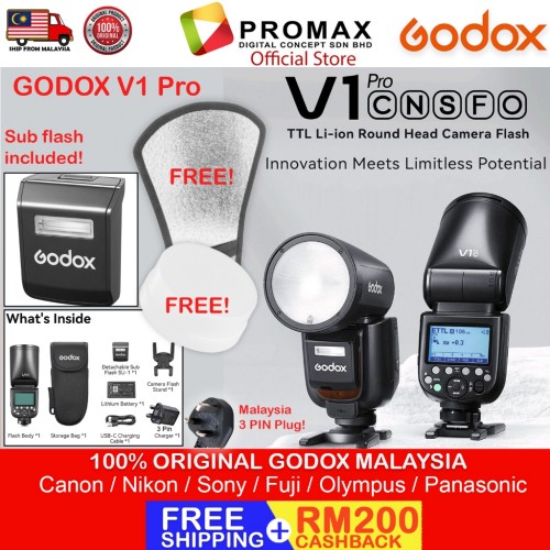 Godox V1Pro Flash Speedlight Round TTL Li-ion
