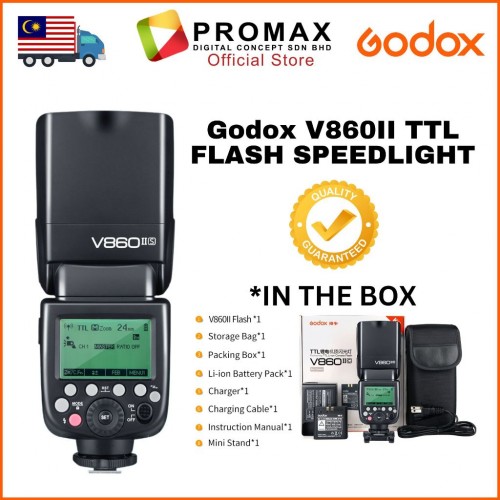 Godox V860II TTL Li-on Battery Camera Flash Speedlight for Sony / Canon / Fuji / Nikon Mount