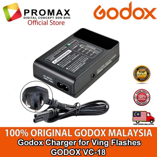 Godox VC18 Charger for battery Ving Flashes for V850 V850II V860 V860II Nikon Sony Canon 100% Original Malaysia
