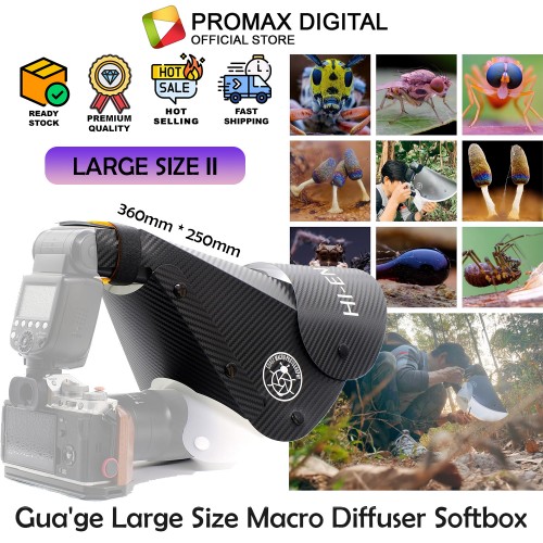 Gua'ge Large Size Macro Diffuser Softbox Foldable Design for Insects, Macro Photography 6-Piece Set - ( Large Size II )