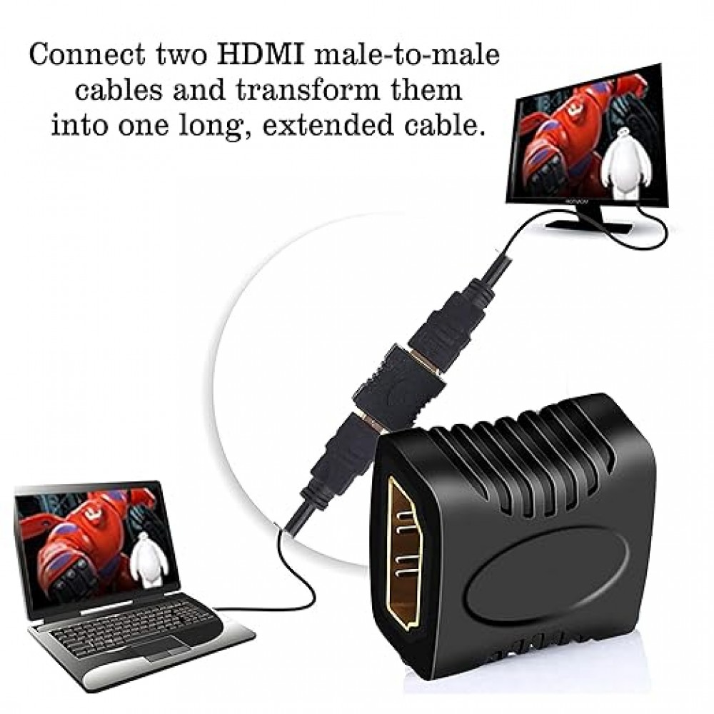 HDMI Extender Adapter HDMI Female to Female Joint Connector 4k HDMI 2.0 Extension Converter Adapter HDMI