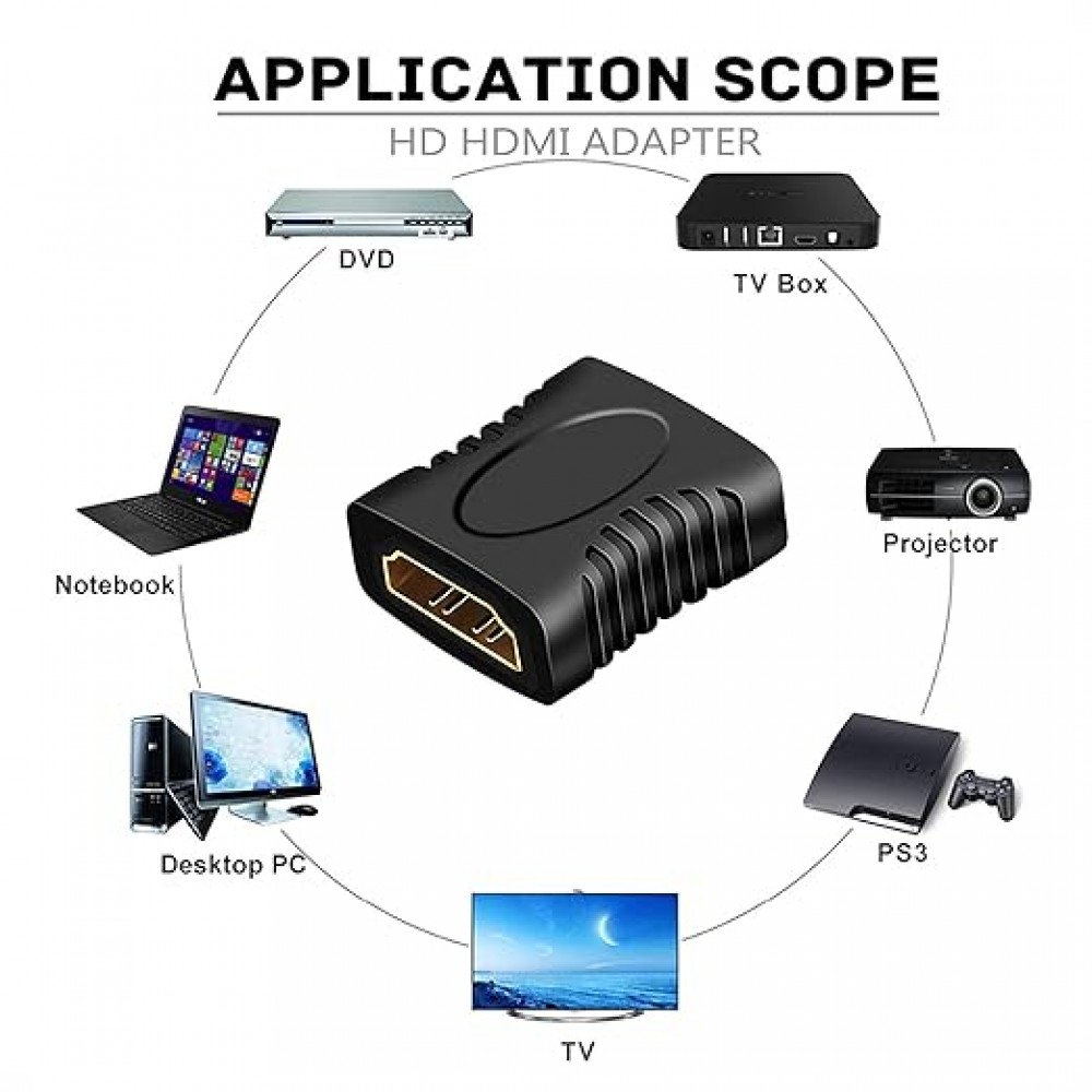 HDMI Extender Adapter HDMI Female to Female Joint Connector 4k HDMI 2.0 Extension Converter Adapter HDMI