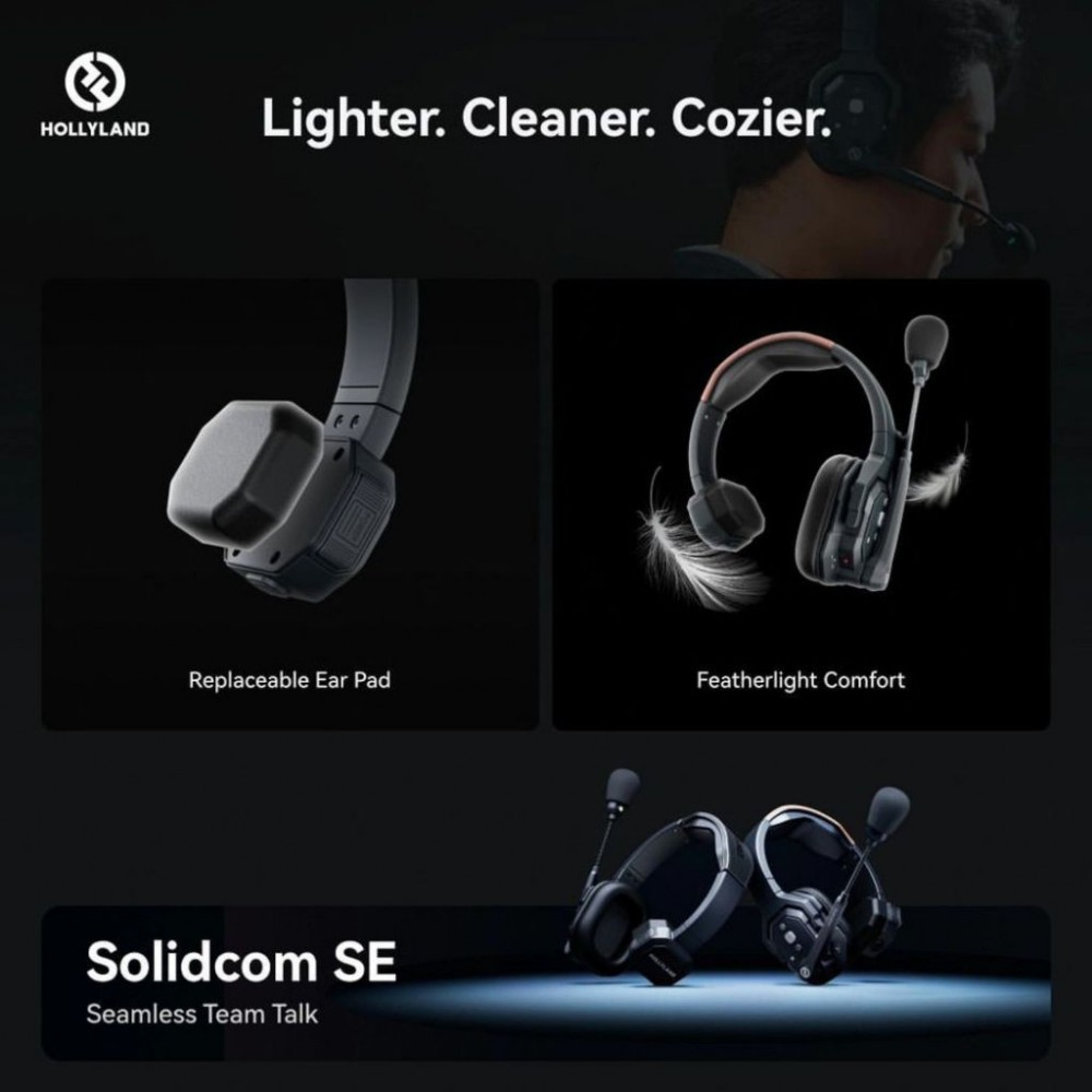 Hollyland Solidcom SE Wireless Waterproof Headset Intercom System with Noise Cancellation (3 - 8 units) Hollyland Solidcom SE Wireless Waterproof Headset Intercom System with Noise Cancellation (3 - 8 units)