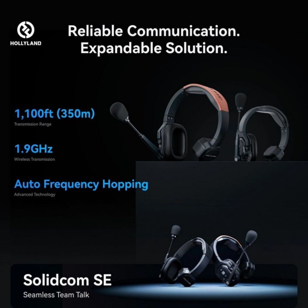 Hollyland Solidcom SE Wireless Waterproof Headset Intercom System with Noise Cancellation (3 - 8 units) Hollyland Solidcom SE Wireless Waterproof Headset Intercom System with Noise Cancellation (3 - 8 units)