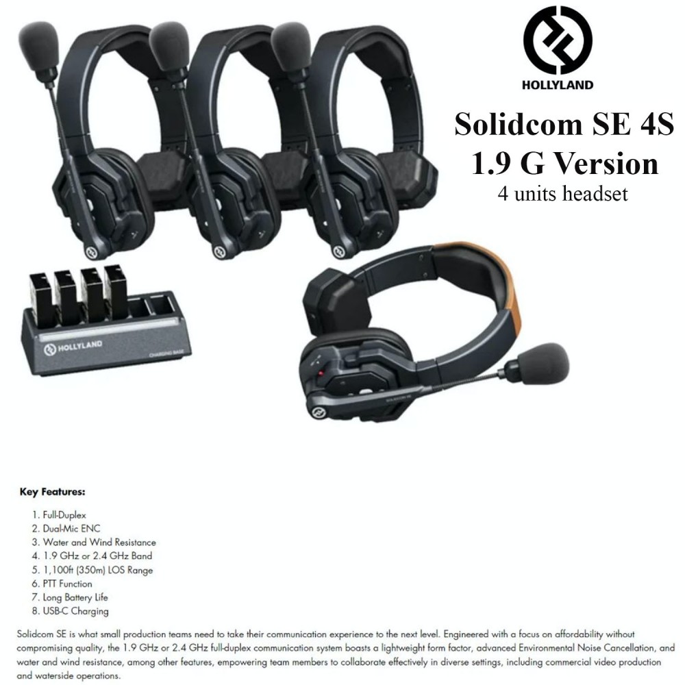 Hollyland Solidcom SE Wireless Waterproof Headset Intercom System with Noise Cancellation (3 - 8 units) Hollyland Solidcom SE Wireless Waterproof Headset Intercom System with Noise Cancellation (3 - 8 units)