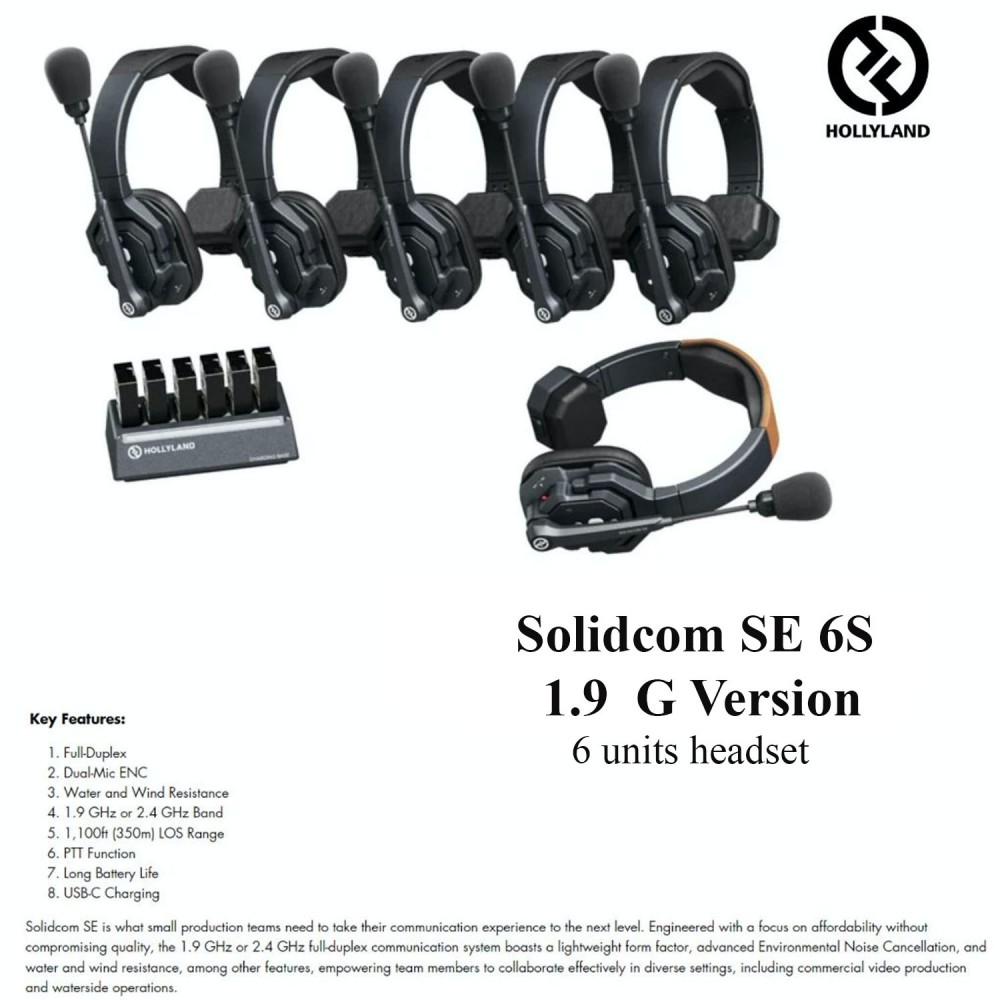 Hollyland Solidcom SE Wireless Waterproof Headset Intercom System with Noise Cancellation (3 - 8 units) Hollyland Solidcom SE Wireless Waterproof Headset Intercom System with Noise Cancellation (3 - 8 units)