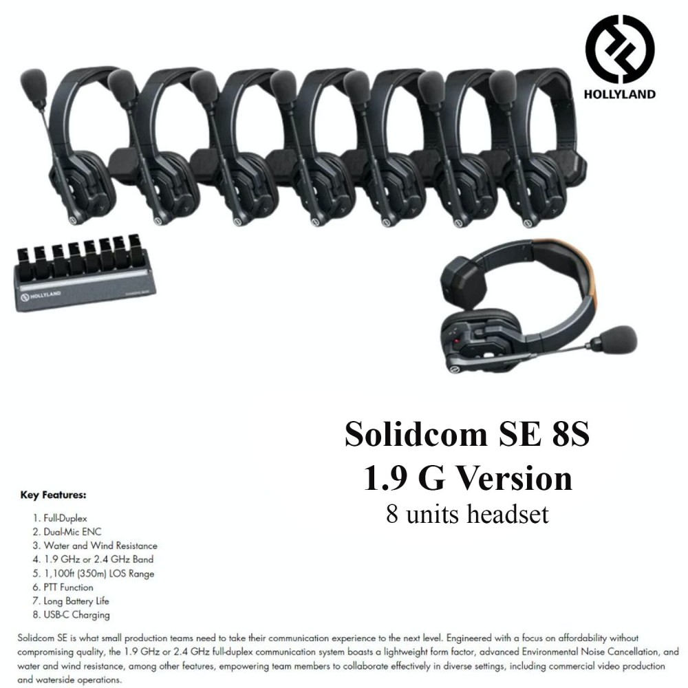 Hollyland Solidcom SE Wireless Waterproof Headset Intercom System with Noise Cancellation (3 - 8 units) Hollyland Solidcom SE Wireless Waterproof Headset Intercom System with Noise Cancellation (3 - 8 units)