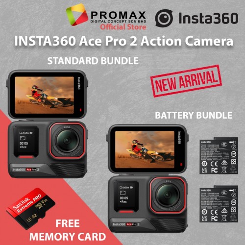 Insta360 Ace Pro 2 Action Camera Battery Bundle / Standard Bundle (Original Insta360)
