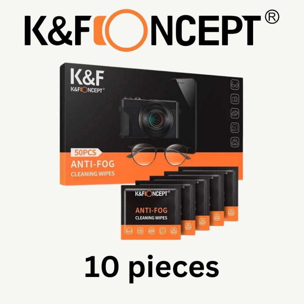 K&F Concept Anti Fog Cleaning Wipes suitable for Camera Lens / Eyeglasses / Mobile Screens K&F Concept Anti Fog Cleaning Wipes suitable for Camera Lens / Eyeglasses / Mobile Screens