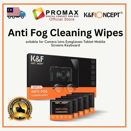 K&F Concept Anti Fog Cleaning Wipes suitable for Camera Lens / Eyeglasses / Mobile Screens