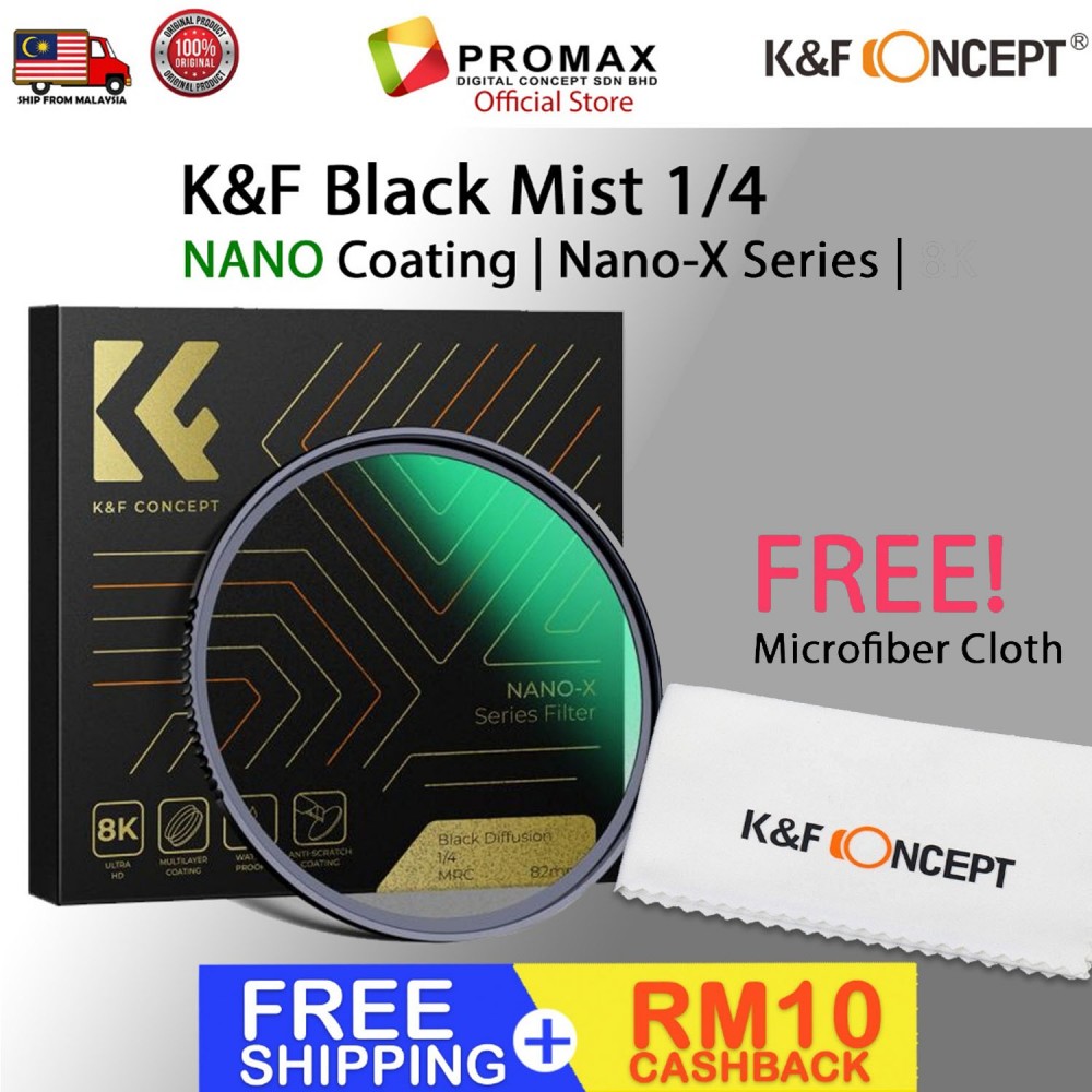 K&F Concept Nano-X Black Mist Diffusion 1/4 Special Effect Soft Filter Double Side Multi-Coated Waterproof K&F Concept Nano-X Black Mist Diffusion 1/4 Special Effect Soft Filter Double Side Multi-Coated Waterproof