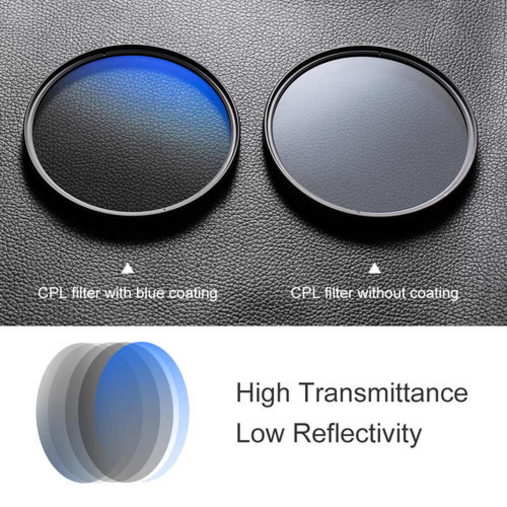K&F Concept C-Series Slim Multicoated CPL Circular Polarizer Filter BLUE COATING K&F Concept C-Series Slim Multicoated CPL Circular Polarizer Filter BLUE COATING