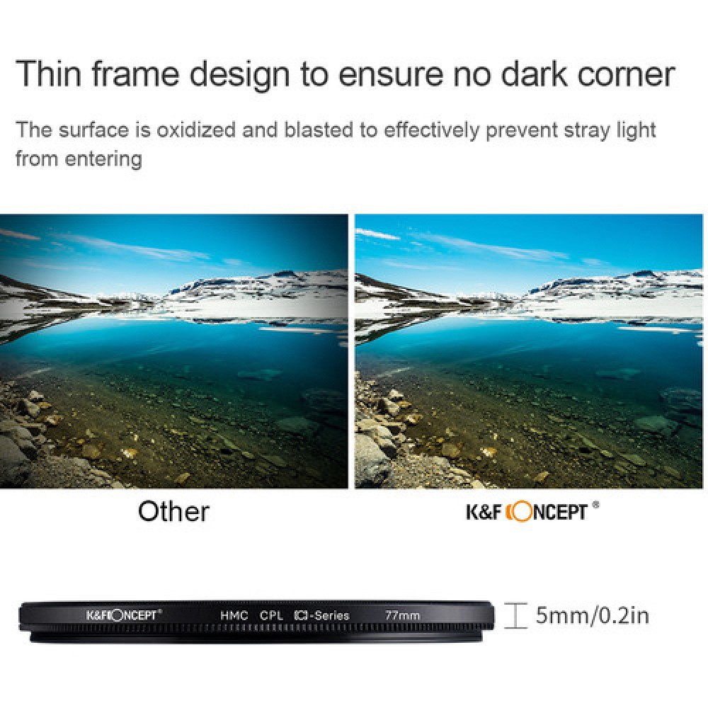 K&F Concept C-Series Slim Multicoated CPL Circular Polarizer Filter BLUE COATING K&F Concept C-Series Slim Multicoated CPL Circular Polarizer Filter BLUE COATING