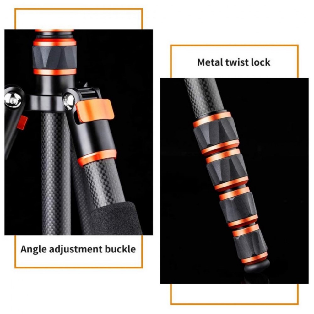 K&F Concept BA225 60”/1.5m Carbon Fiber Camera Tripod Lightweight Travel Tripod 17.6lbs Load 360° Ball Head KF09.077v3 K&F Concept BA225 60”/1.5m Carbon Fiber Camera Tripod Lightweight Travel Tripod 17.6lbs Load 360° Ball Head KF09.077v3