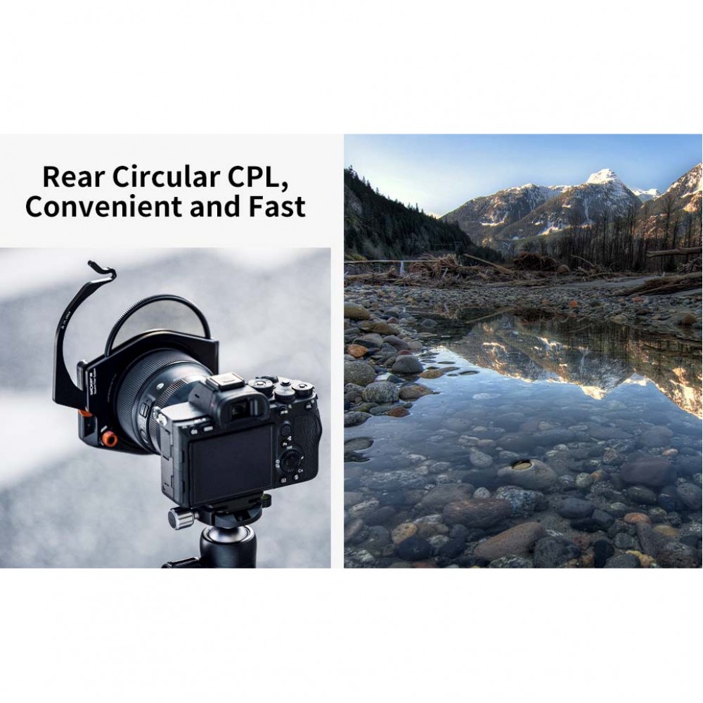 K&F Square Filter Holder System Pro Kit (Filter Holder + 95mm CPL + Square ND1000[10stops] Filter + 4 Rings